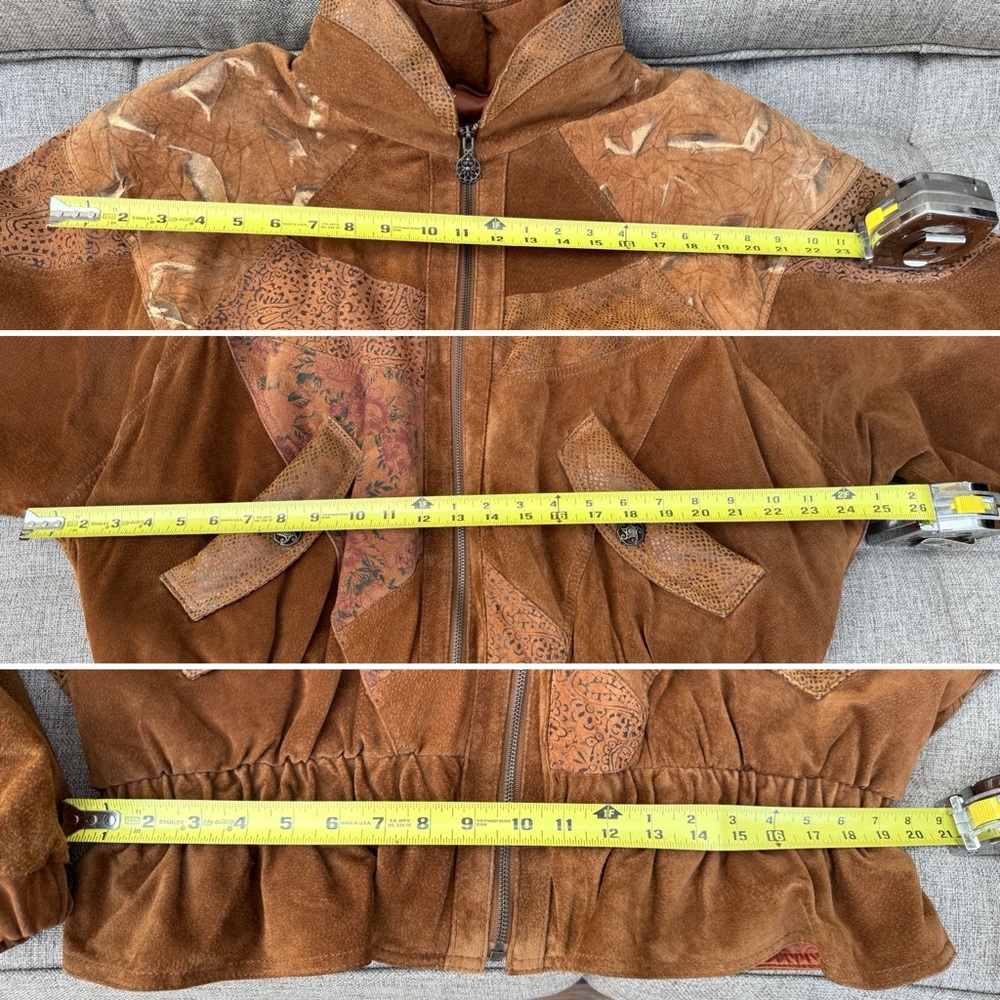 Vintage Winlit Statement Leather Patchwork Bomber - image 6